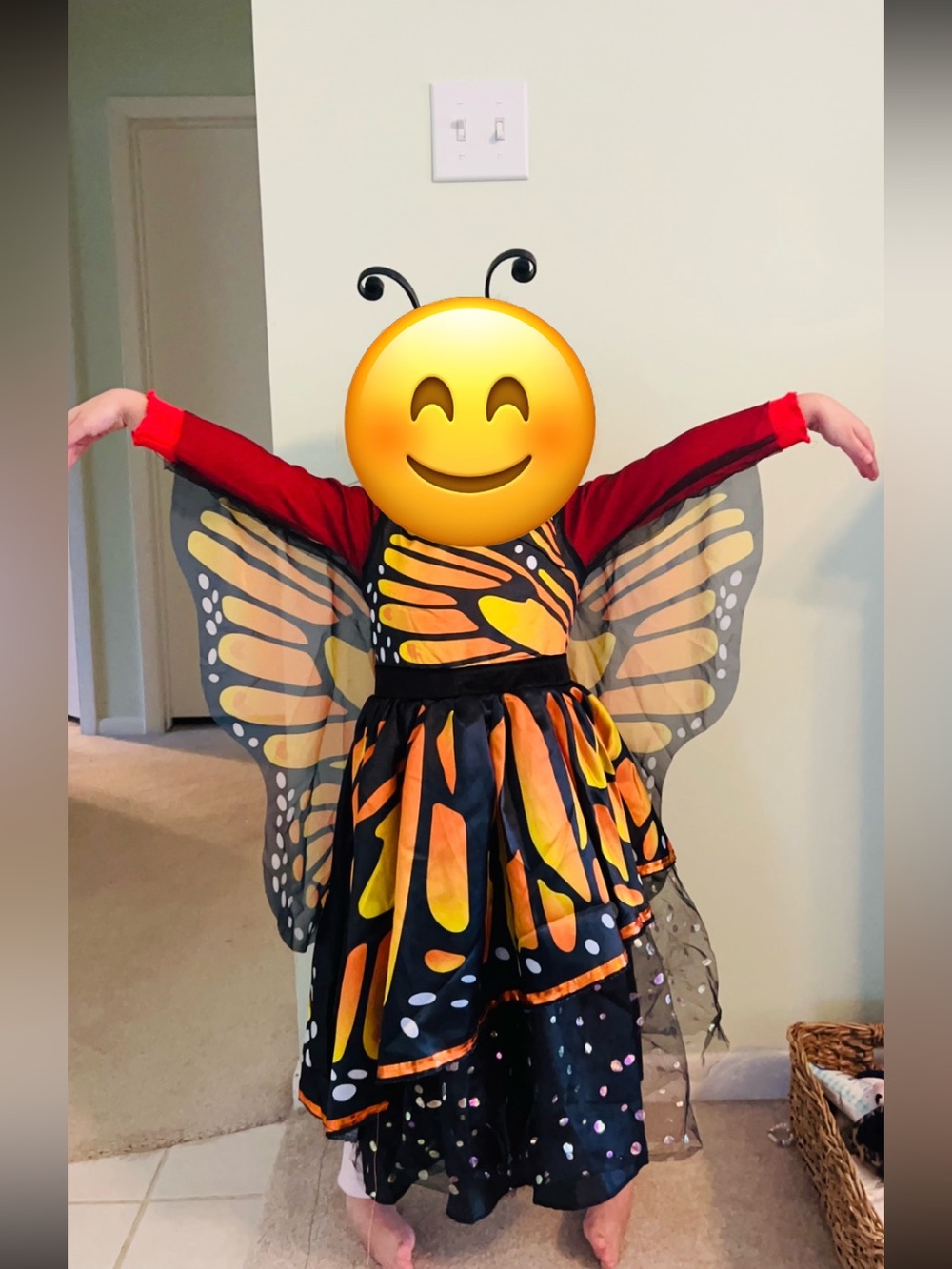 Kids Orange & Black Monarch Butterfly Costume